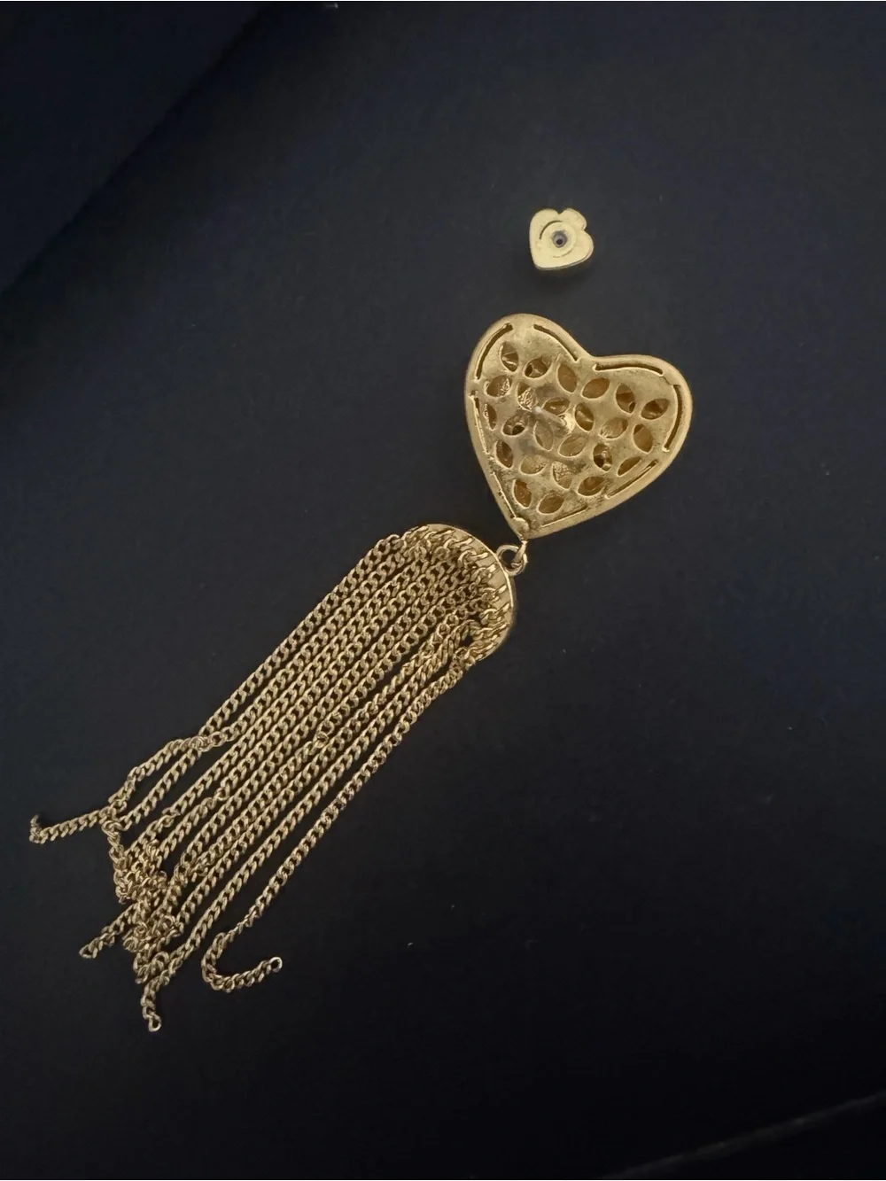 kate spade Gold Heart Tassel Drop Earrings